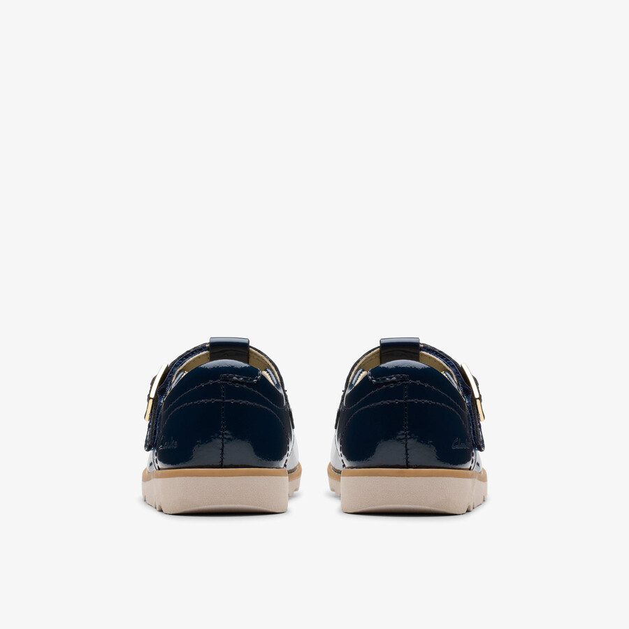 peuterprint met kroonmotief - marineblauw lakleer