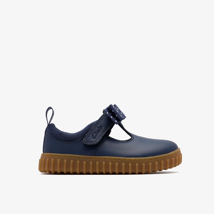 cove bow peuter - marineblauw leer