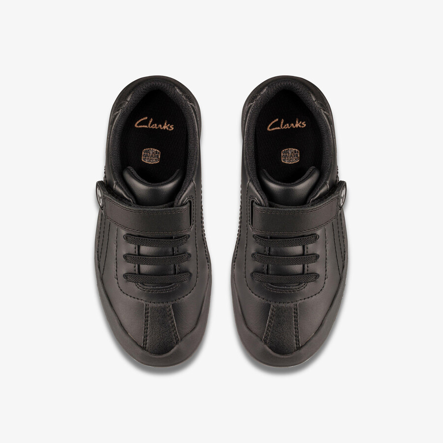 rock pass kid - zwart leer