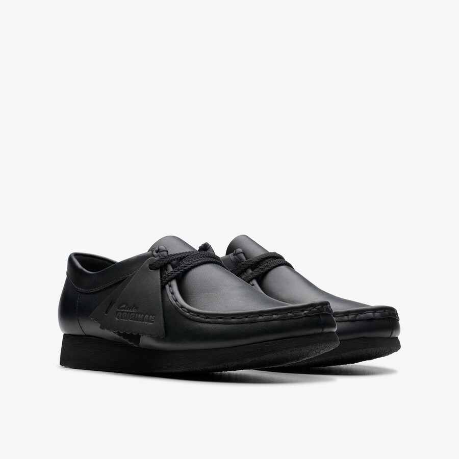 wallabee older - zwart leer