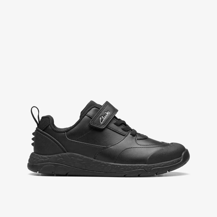 steggy stride kid - zwart leer
