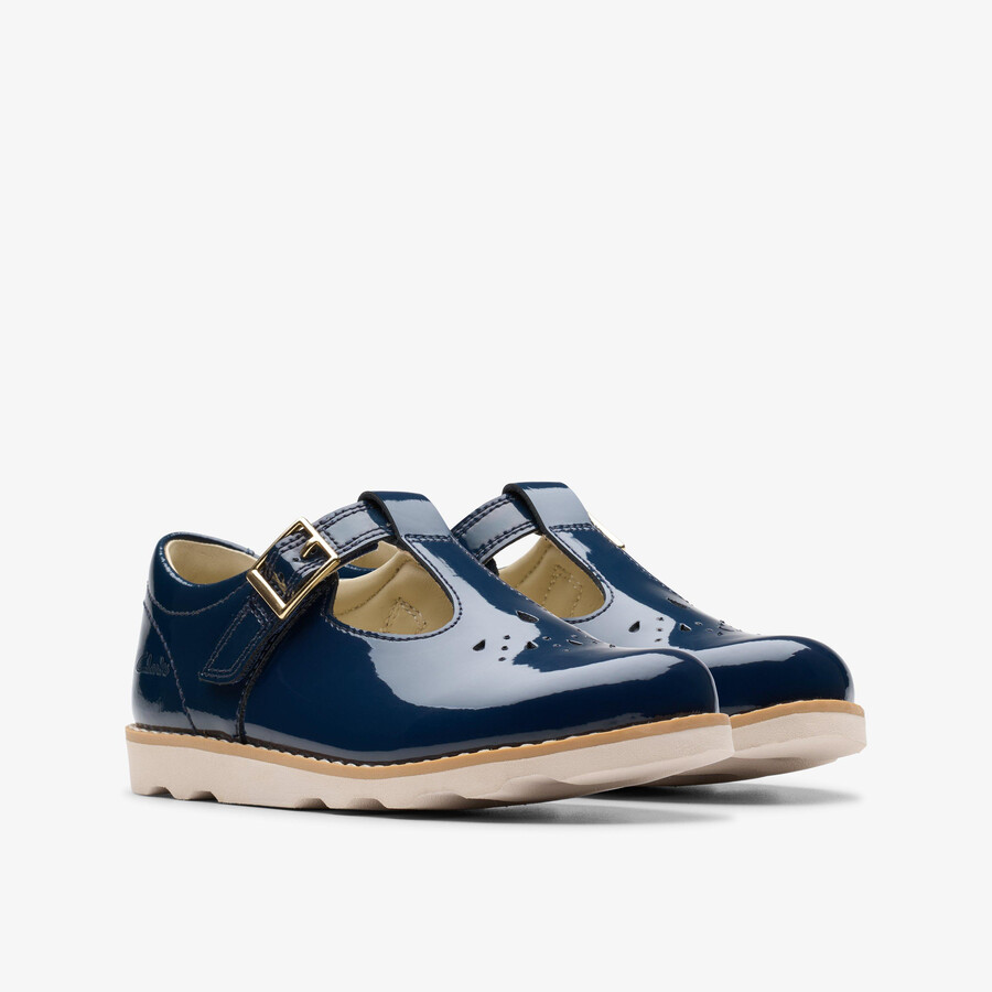 kroonprint kid - marineblauw patent
