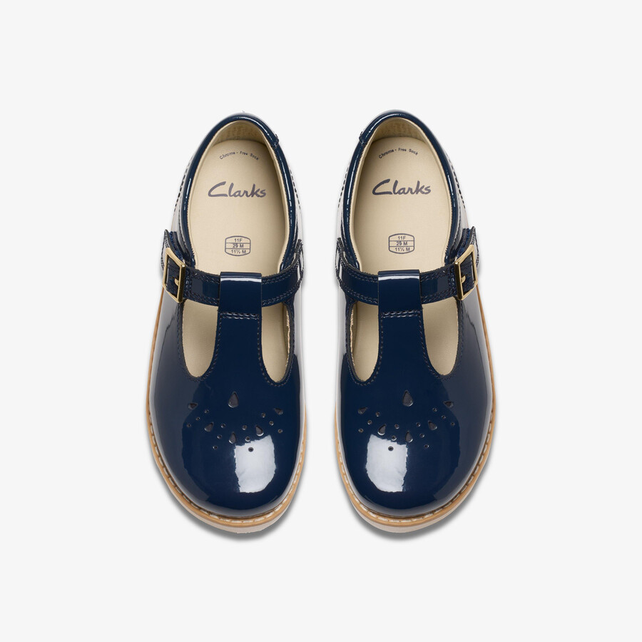 kroonprint kid - marineblauw patent