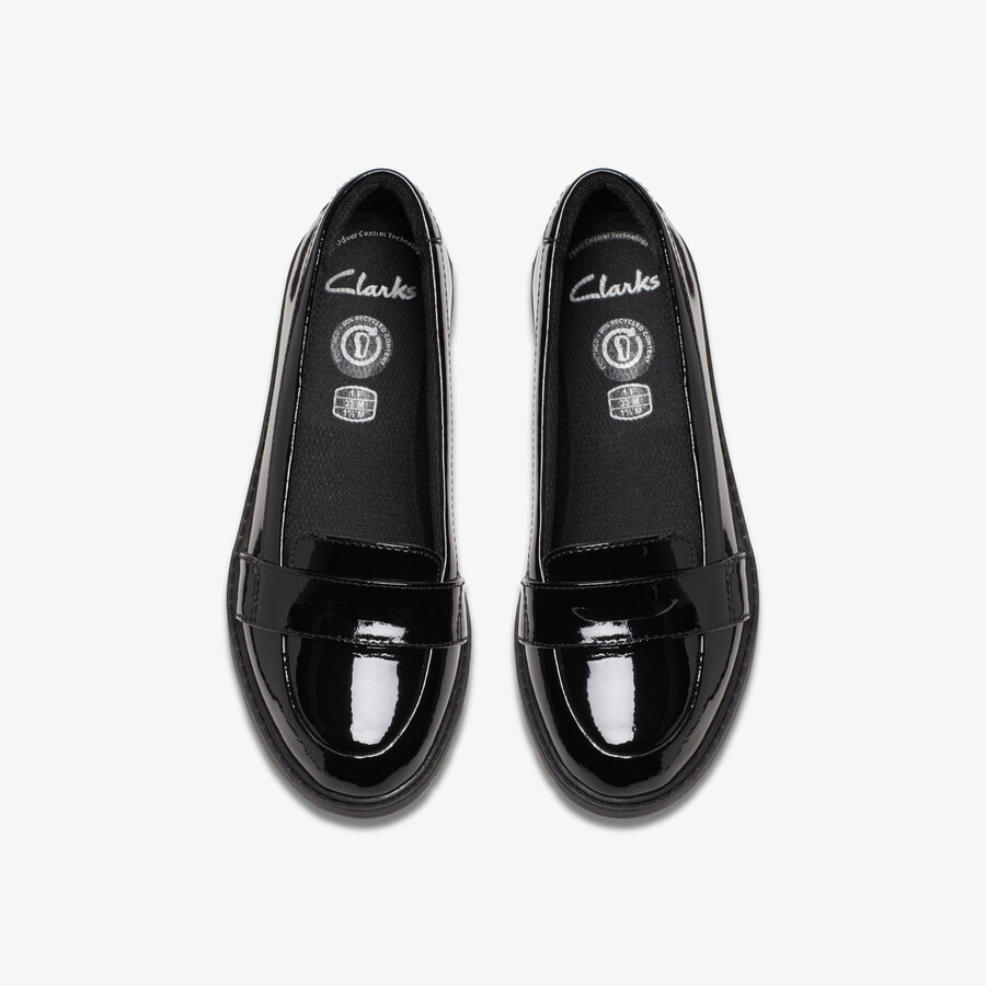 scala loafer kid - zwart lakleer