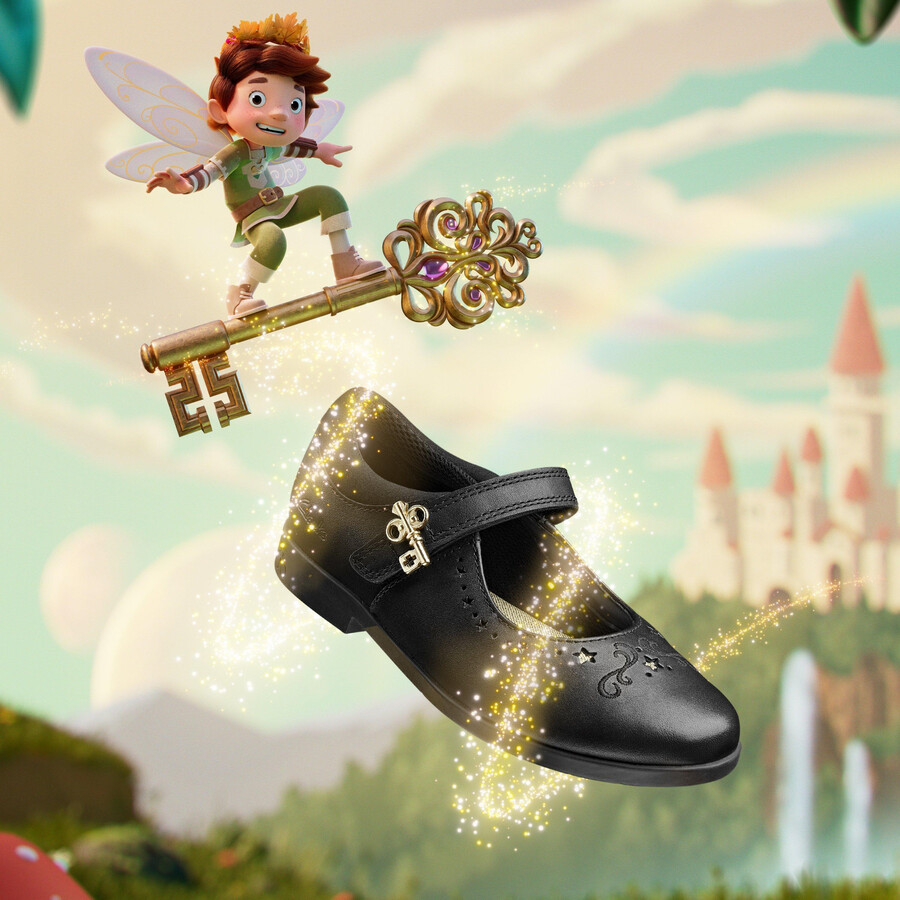 lock magic kid - zwart leer