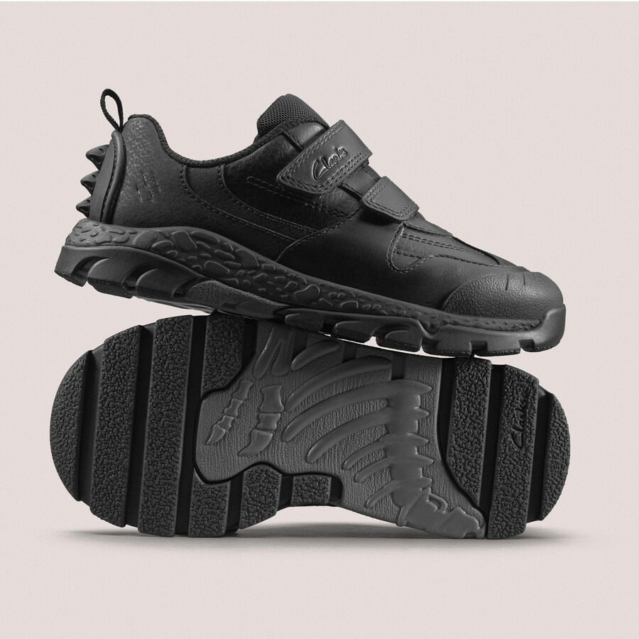 steggy 2 pace kid - zwart leer