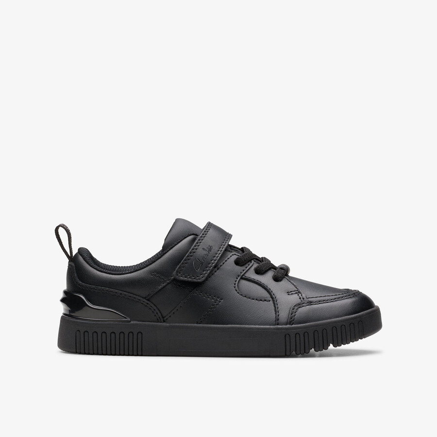 oslo flare kid - zwart leer