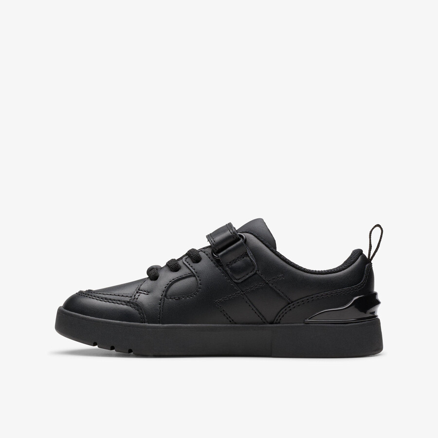 oslo flare kid - zwart leer