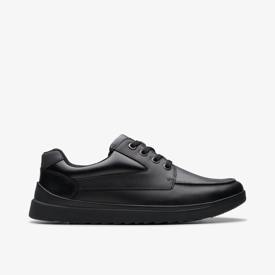 keelan flare youth - zwart leer