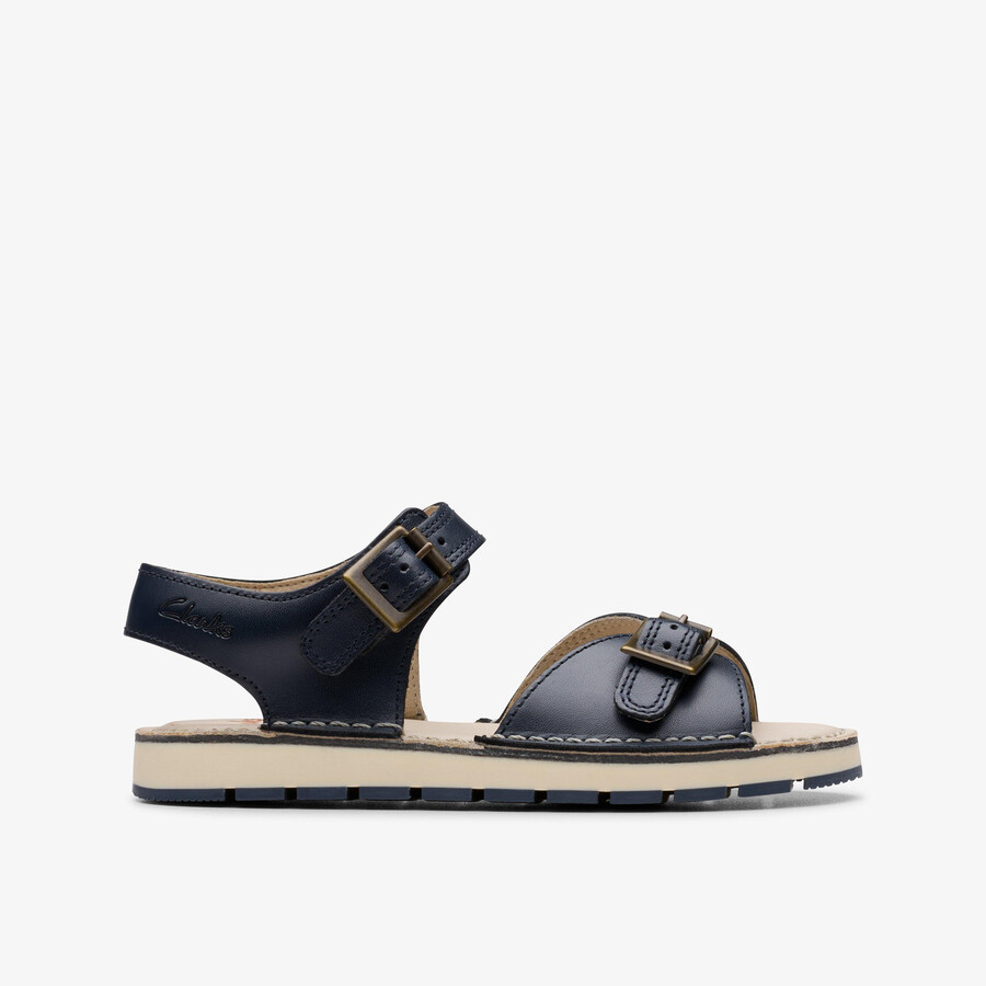playsun kid - marineblauw leer