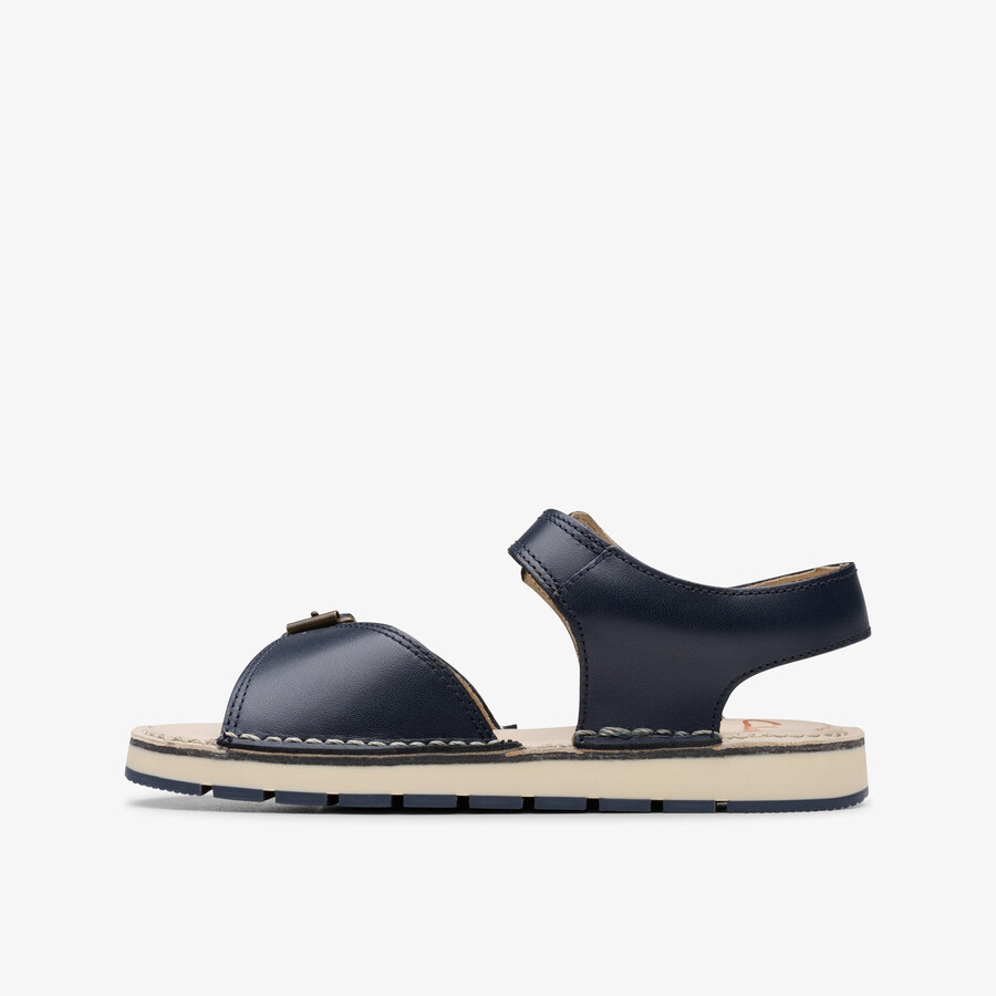 playsun kid - marineblauw leer
