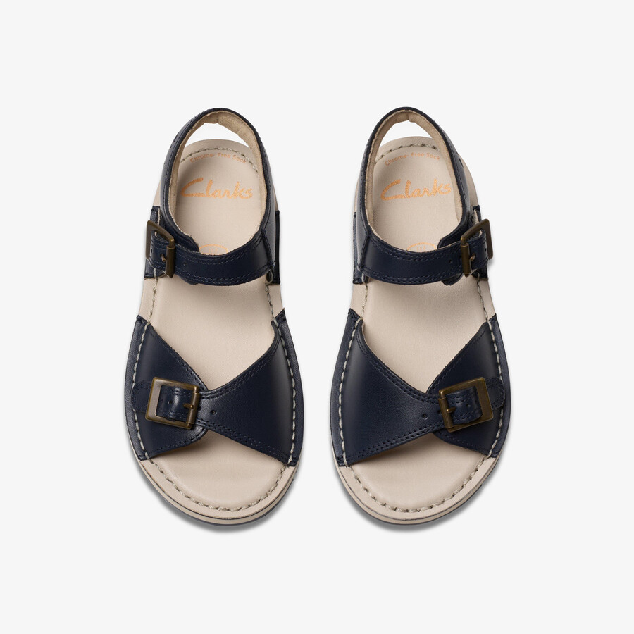 playsun kid - marineblauw leer