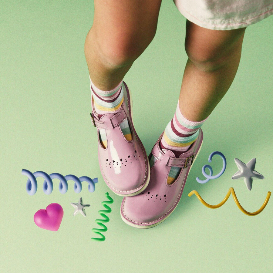 vrolijke skip kid - roze patent