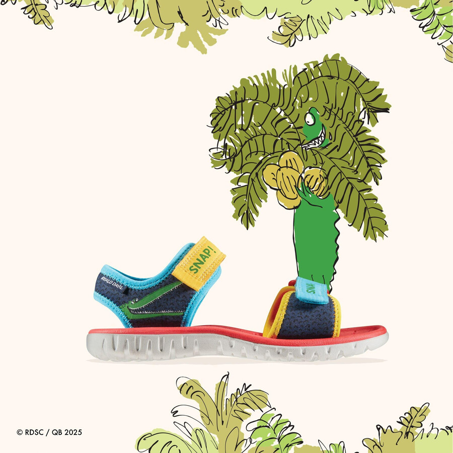 roald dahl de enorme krokodil surfende ace kid - marineblauwe print