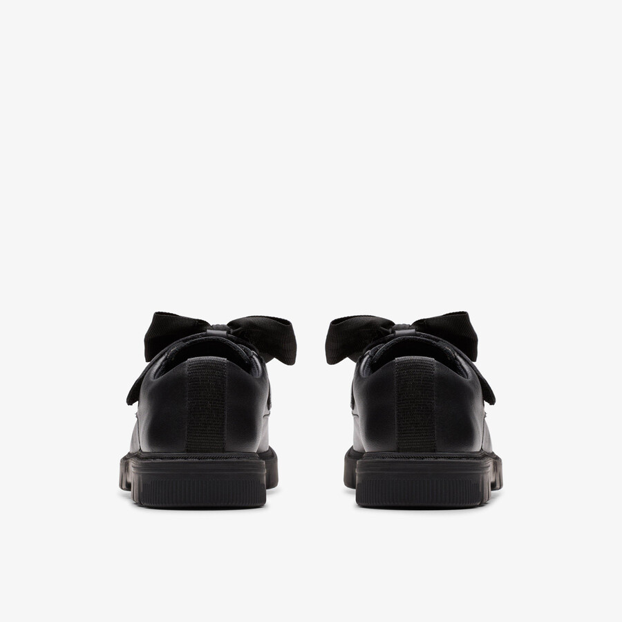 lorcam bow kid - zwart leer