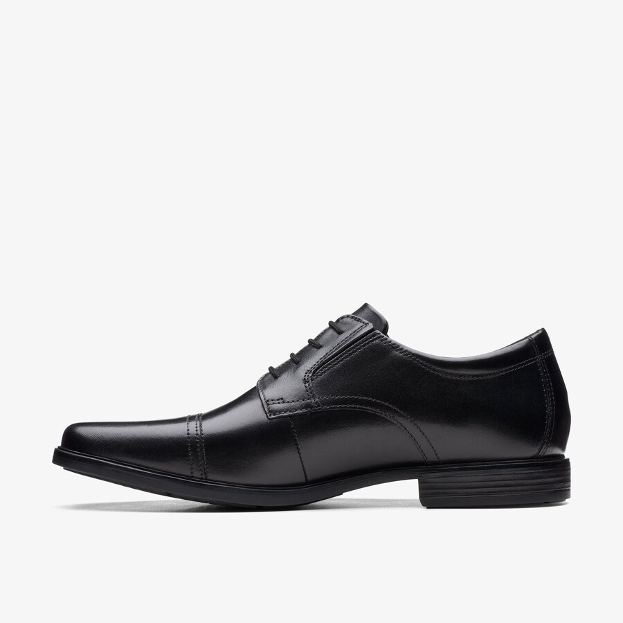 howard cap - zwart leer