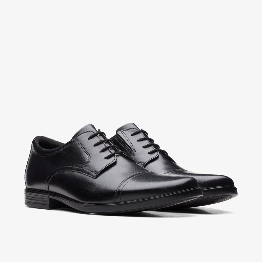 howard cap - zwart leer