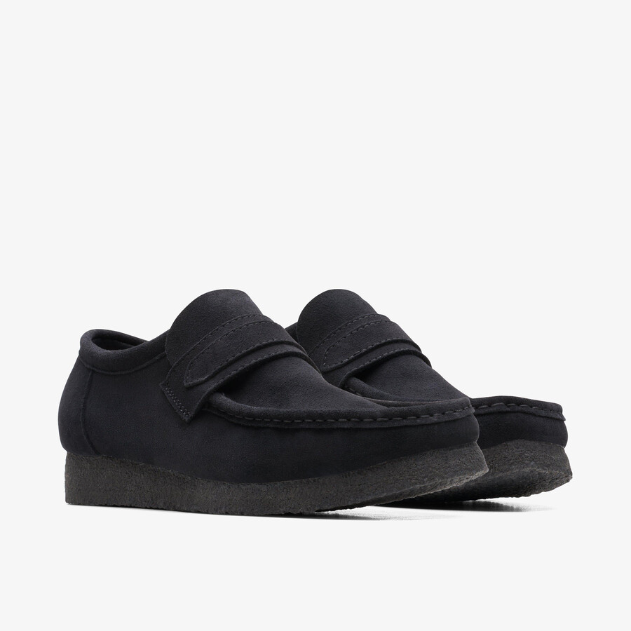 wallabee loafer - zwart suède