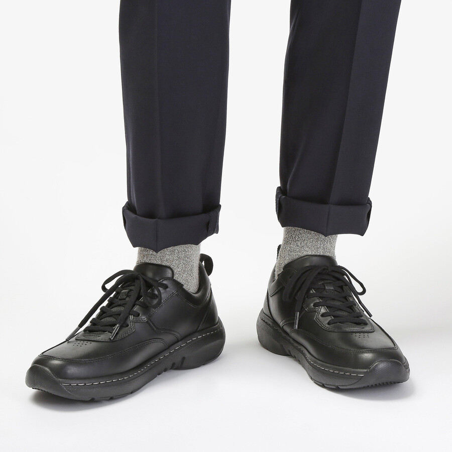 clarks pro lace - zwart leer