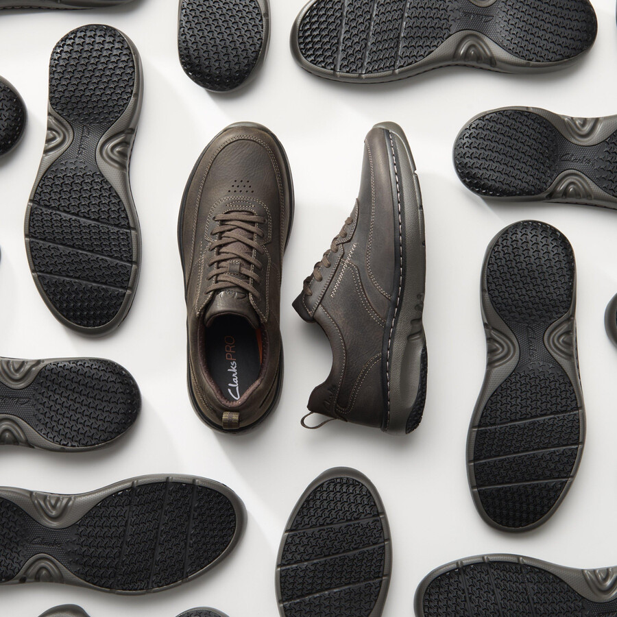 clarks pro lace - donkerbruin getrommeld