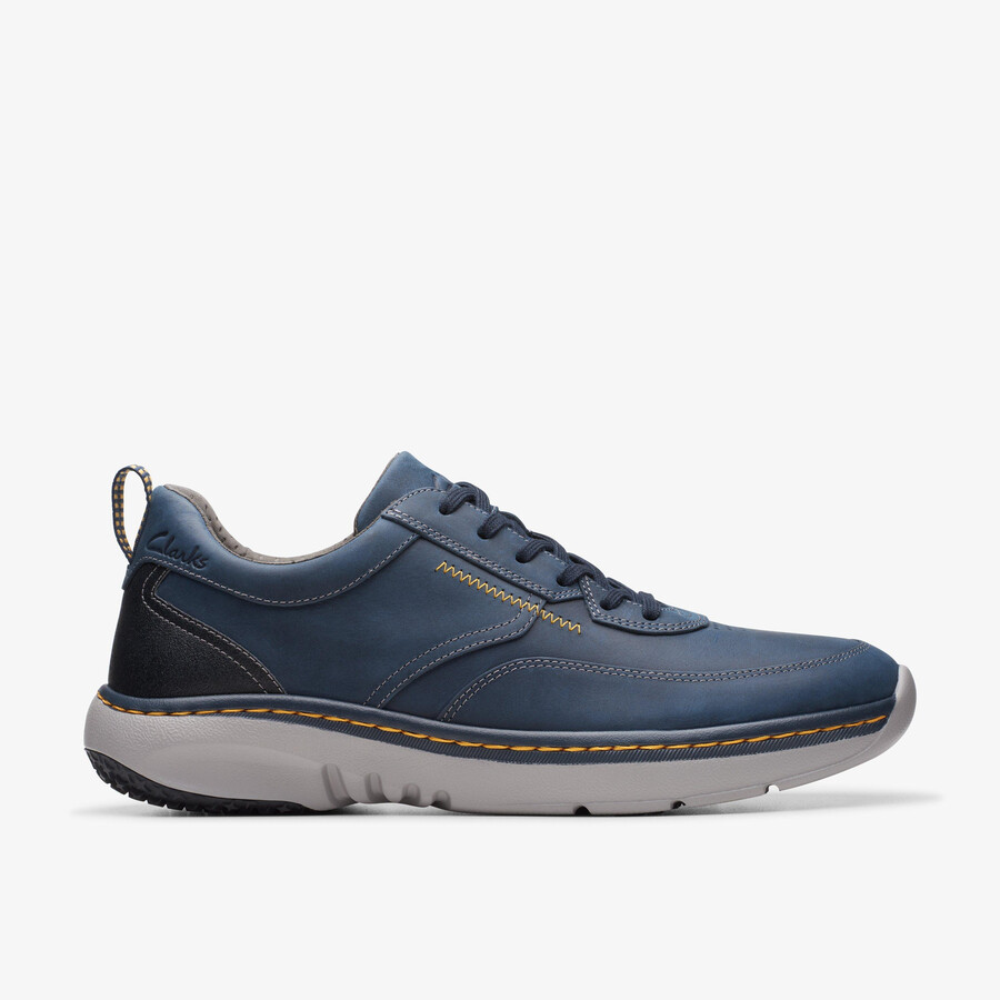 clarks pro lace - marineblauw leer