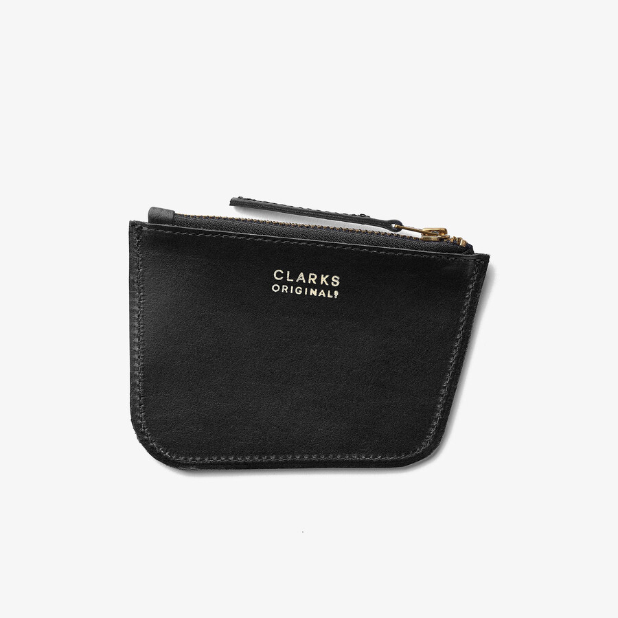 wallabee-munt - zwart leer