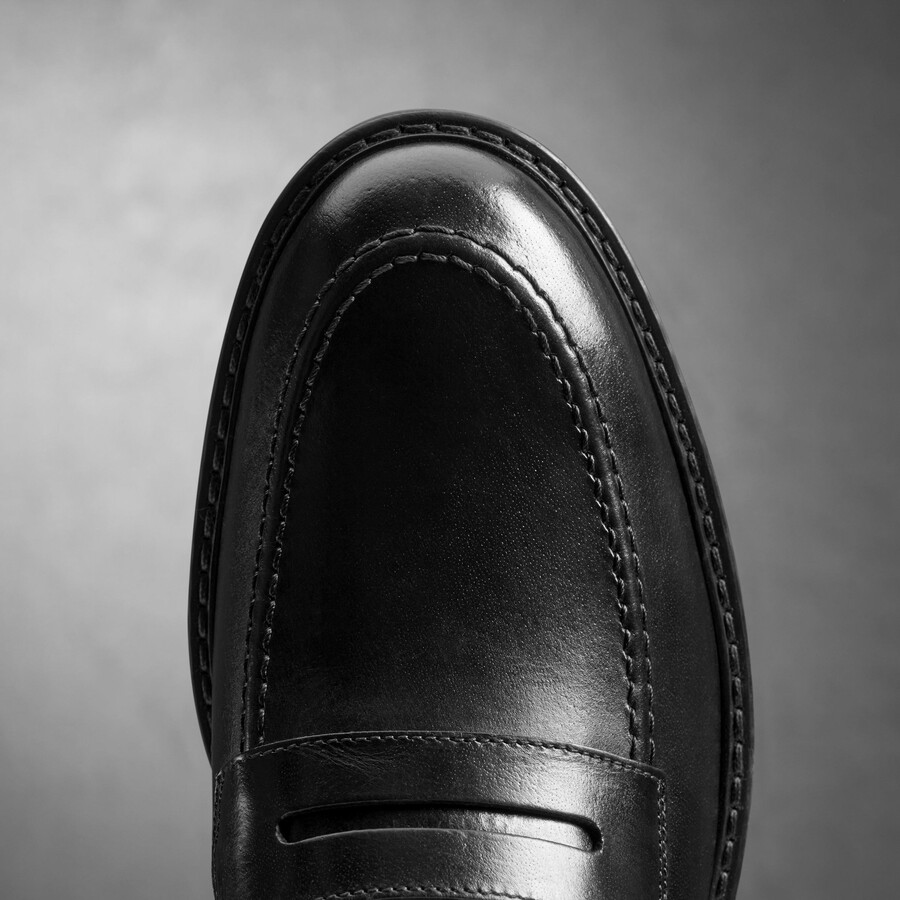 aldwin step loafer - zwart leer