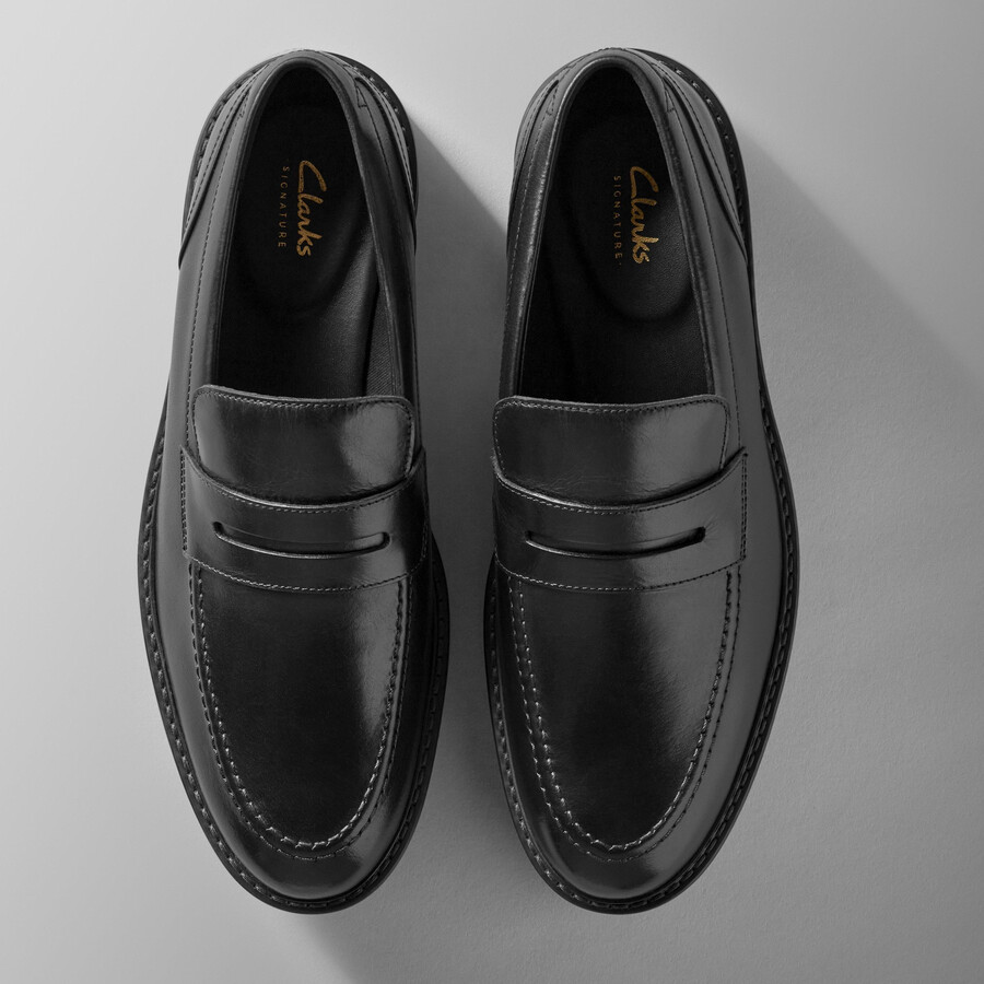 aldwin step loafer - zwart leer