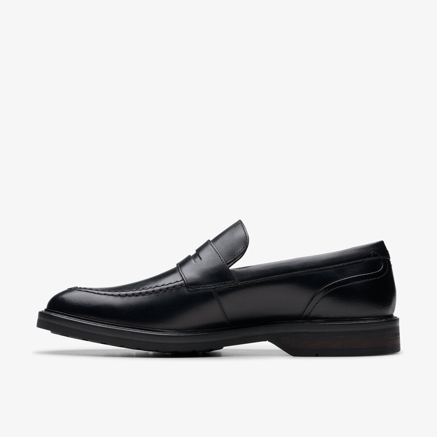 aldwin step loafer - zwart leer