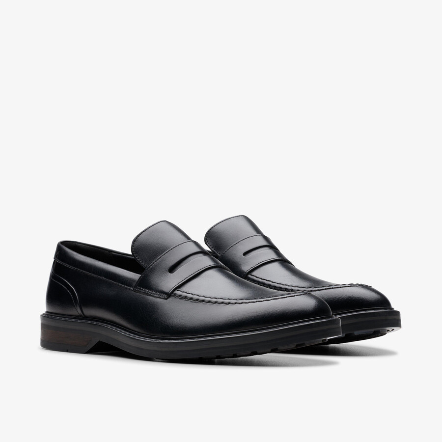aldwin step loafer - zwart leer