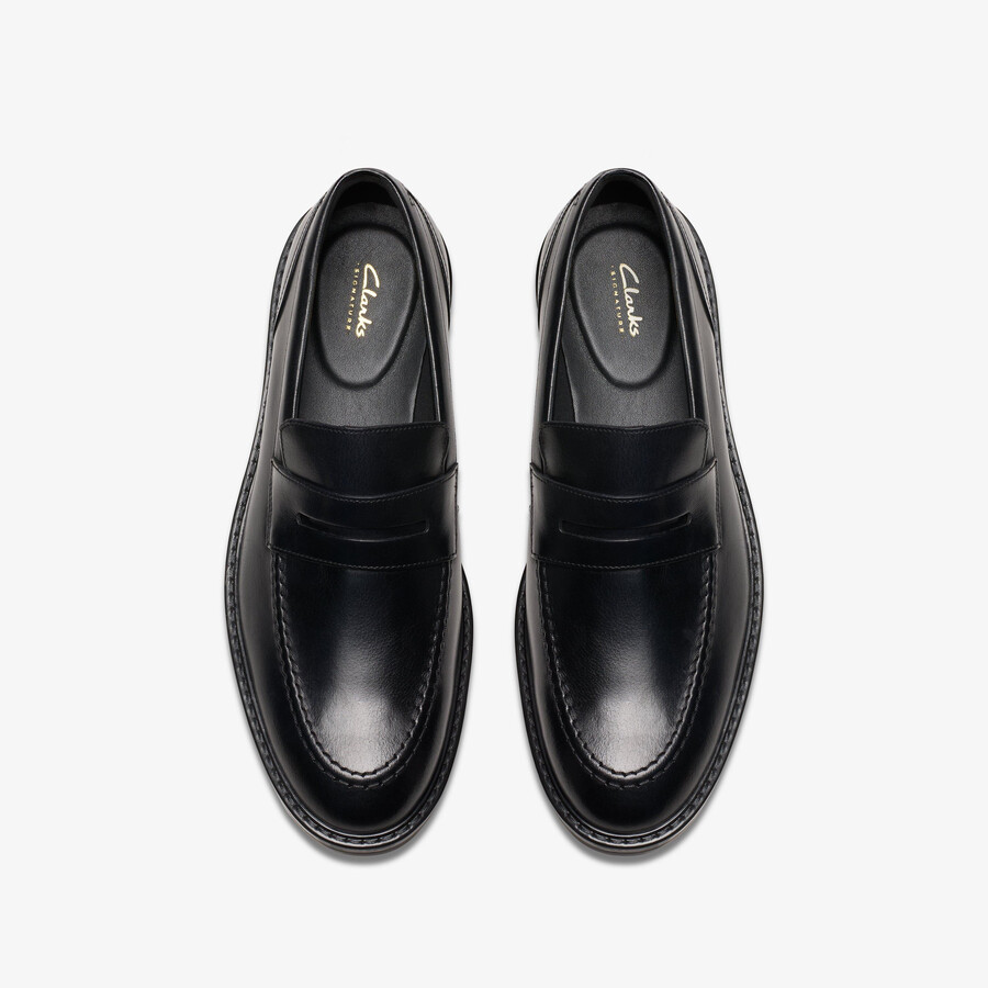 aldwin step loafer - zwart leer