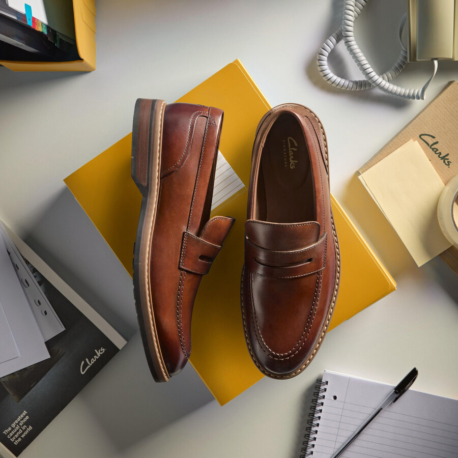 aldwin step loafer - middelbruin leer
