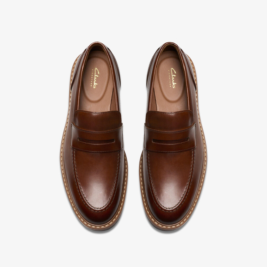 aldwin step loafer - middelbruin leer