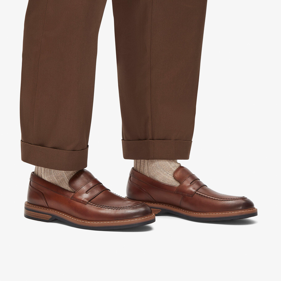 aldwin step loafer - middelbruin leer