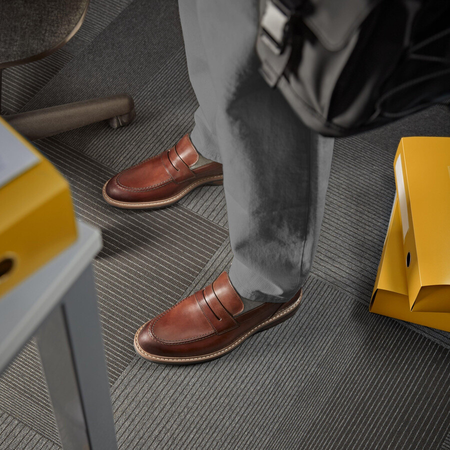 aldwin step loafer - middelbruin leer