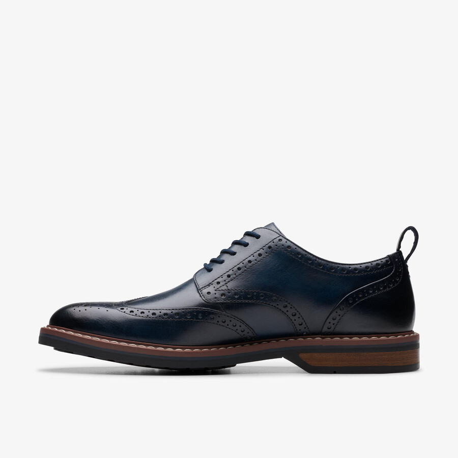 aldwin limit brogue - marineblauw leer