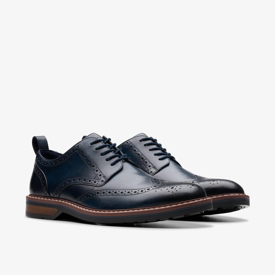 aldwin limit brogue - marineblauw leer