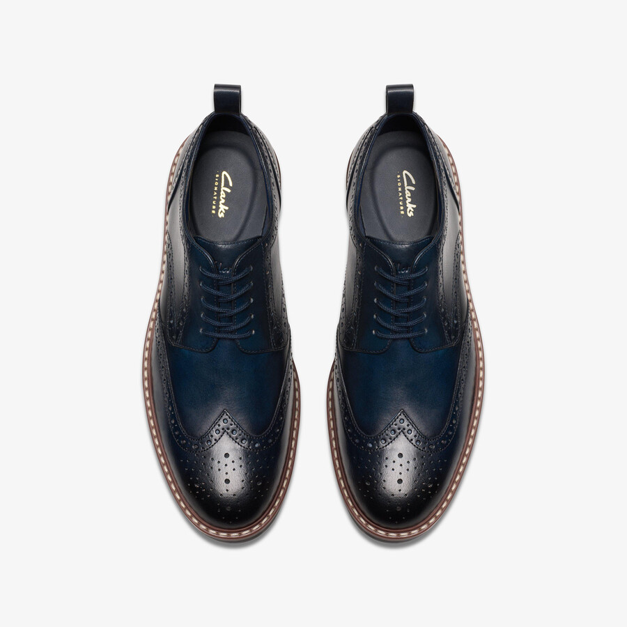 aldwin limit brogue - marineblauw leer