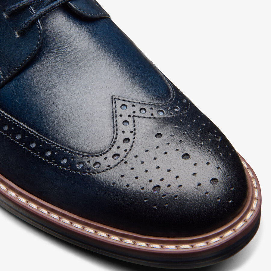aldwin limit brogue - marineblauw leer