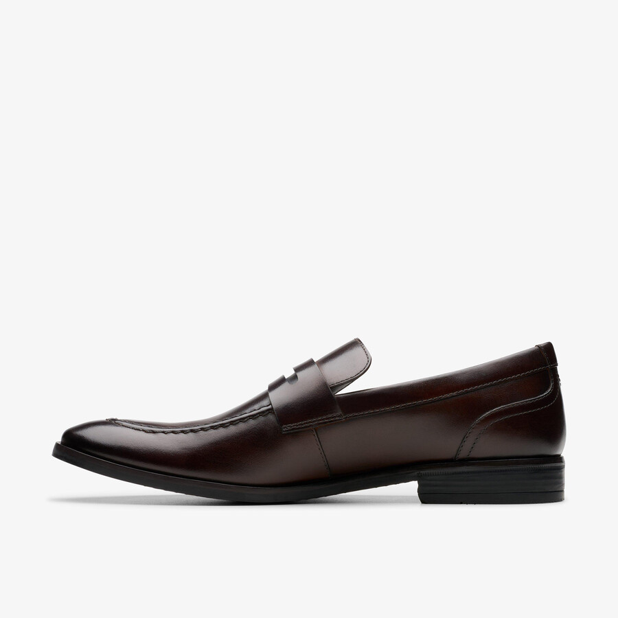 brandon step loafer - donkerbruin leer