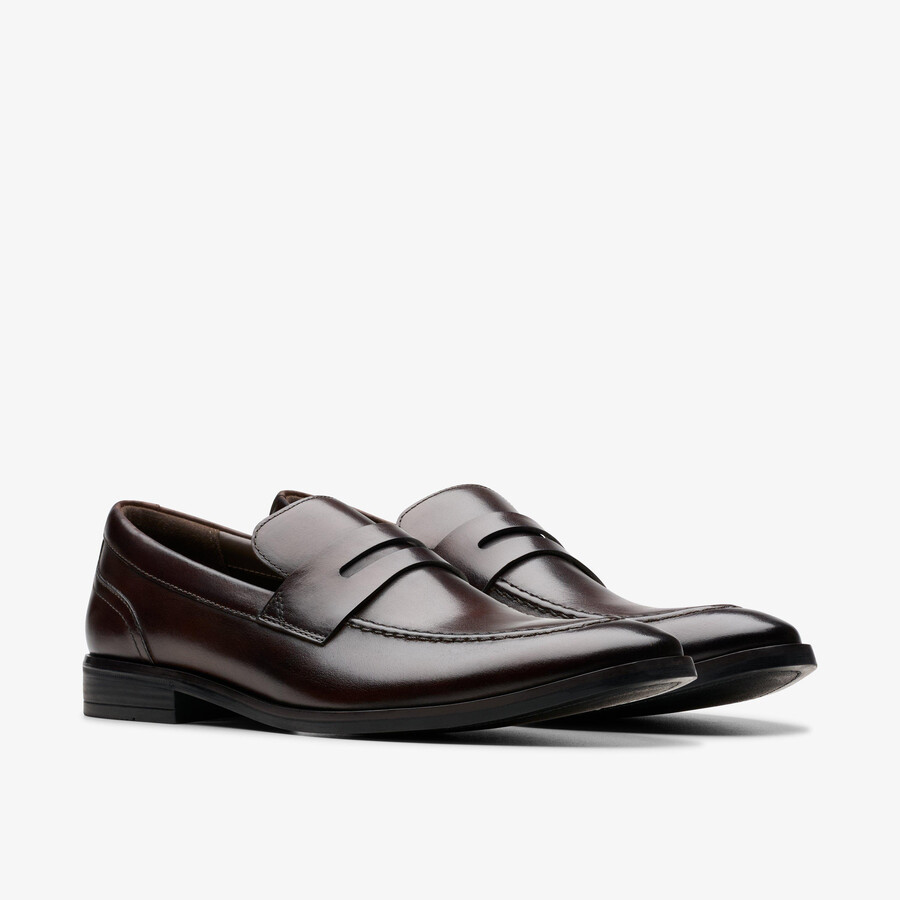 brandon step loafer - donkerbruin leer