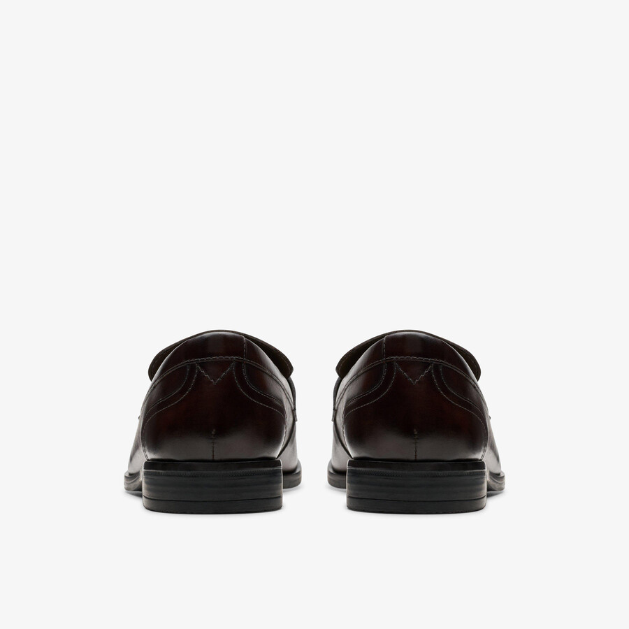 brandon step loafer - donkerbruin leer