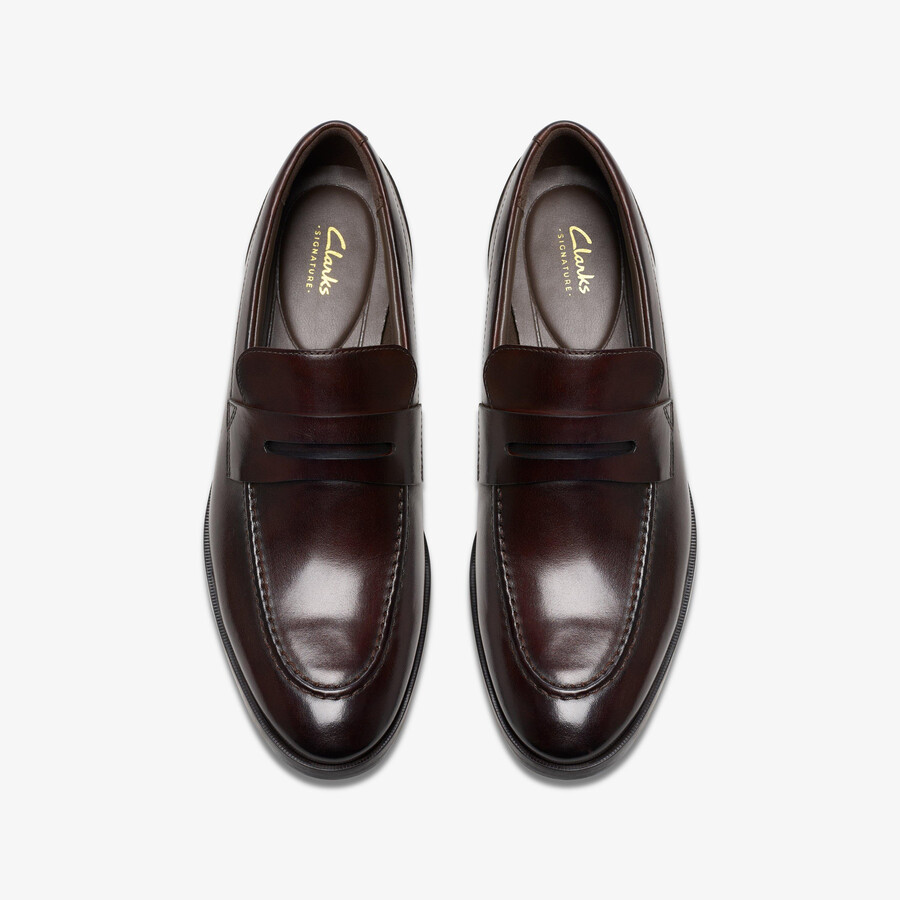 brandon step loafer - donkerbruin leer