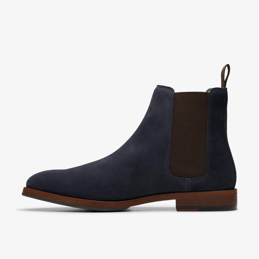 craft james top chelsea boot - marineblauw suède