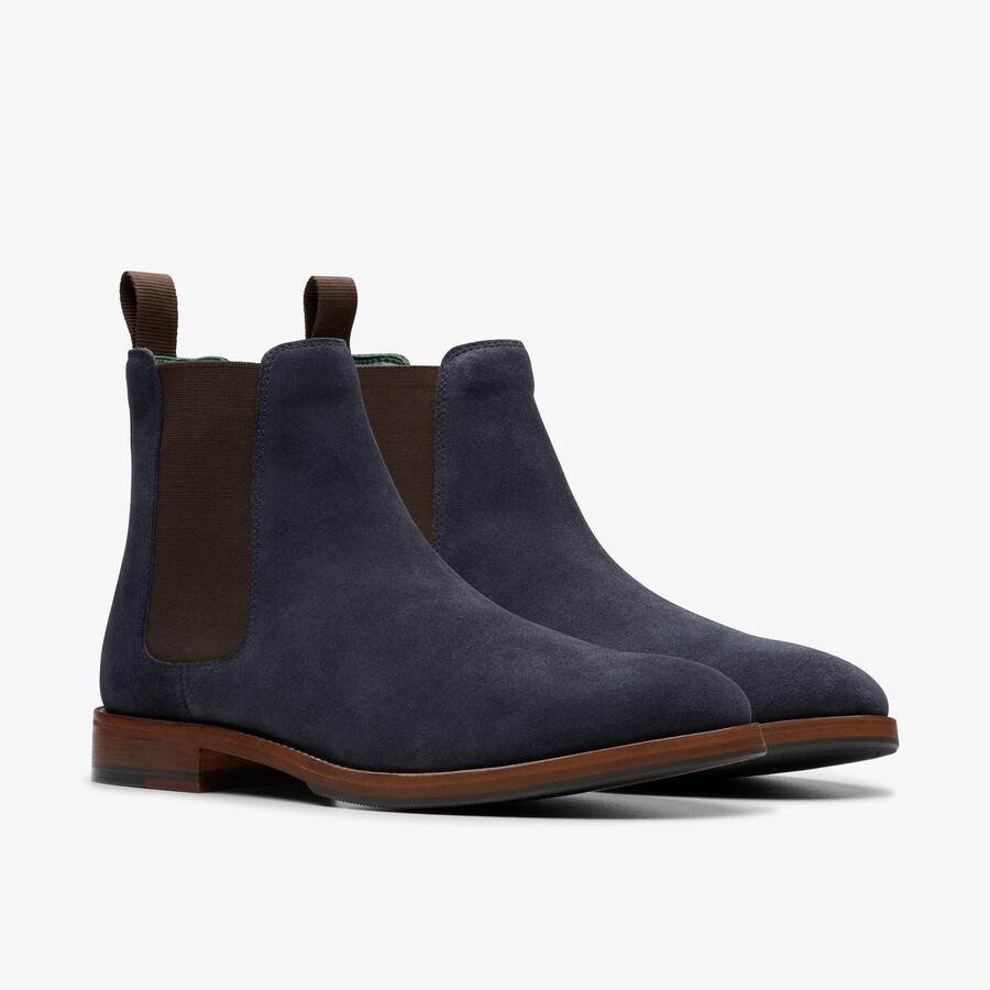 craft james top chelsea boot - marineblauw suède