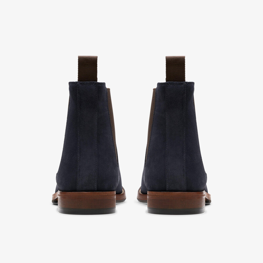 craft james top chelsea boot - marineblauw suède