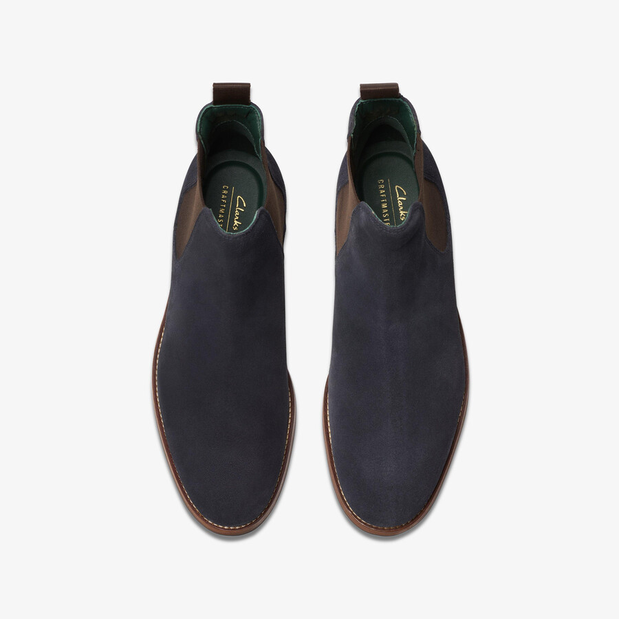 craft james top chelsea boot - marineblauw suède