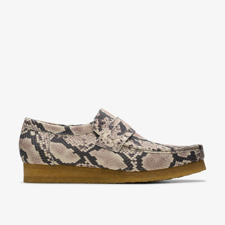 wallabee loafer - grijs slangenleer