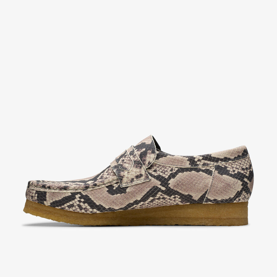 wallabee loafer - grijs slangenleer