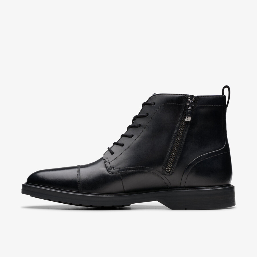 aldwin cap - zwart leer